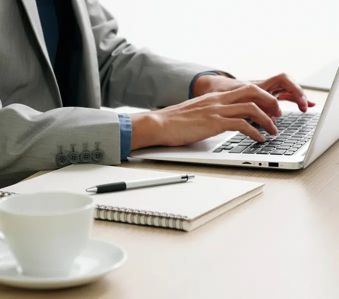 typing on a keyboard